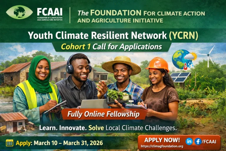 Read more about the article Call for Applications: Youth Climate Resilient Network (YCRN) – Cohort 1